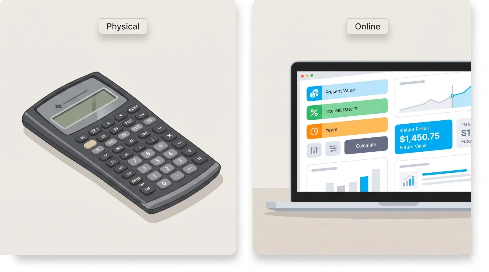 Online vs Physical Calculator Comparison